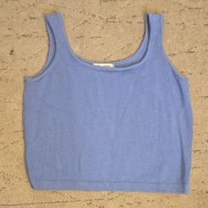 St. John Light Blue Knit Tank Top, Size M, Preowned